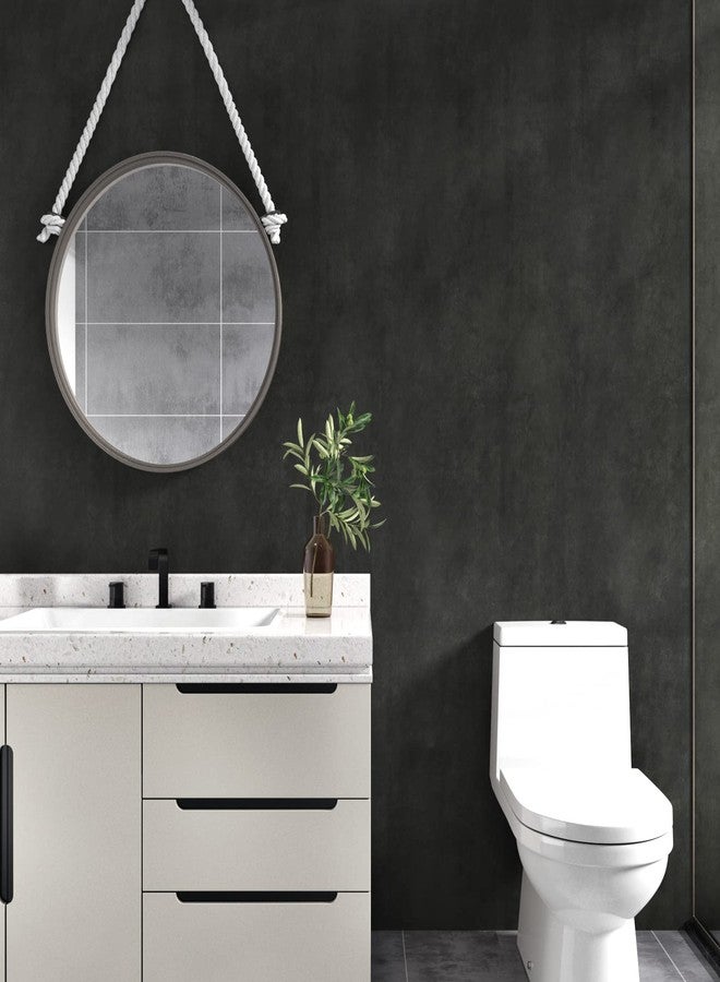 Wallercity ورق حائط Wallercity Cement Grey Decoraive مقاس 15.8 بوصة × 394 بوصة، ورق حائط قابل للإزالة بلون أسمنتي أسود فاتح، ورق حائط من الفينيل ذاتي اللصق للجدران الخرسانية، ورق حائط لاصق للبلاط الخلفي - Image 4