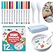 IRWPITW Magic Drawing Pen Bundle 12 Colors Magical Water Painting Pens for Kids Kiddies Create Magic Pen Floating Ink Drawings Set with Spoons and Towel Tattoo Water Marker Gifts for Boys and Girls - Image 3