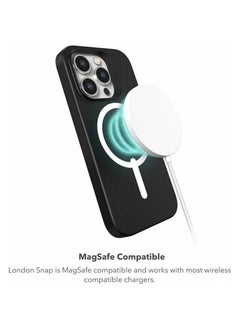 ZAGG London Snap iPhone 15 Pro Protective Cell Phone Durable Graphene Case, MagSafe Compatible Case with Stylish Fabric Exterior Slim and Lightweight - Dusty Rose  - Image 5