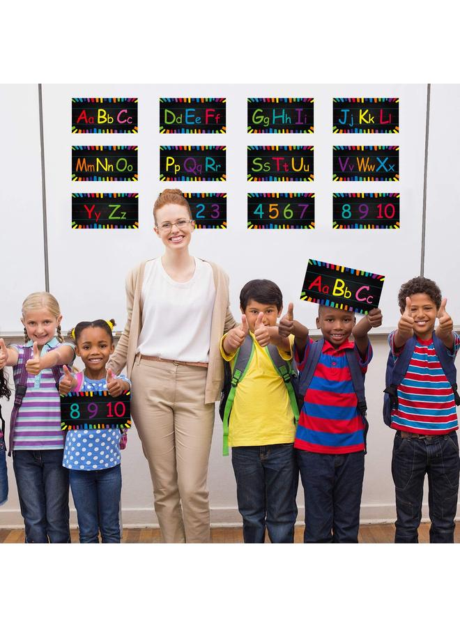 الأزرق جي دبليو ملصقات الحائط الأبجدية الرقمية الملونة لأطفال رياض الأطفال - Image 5