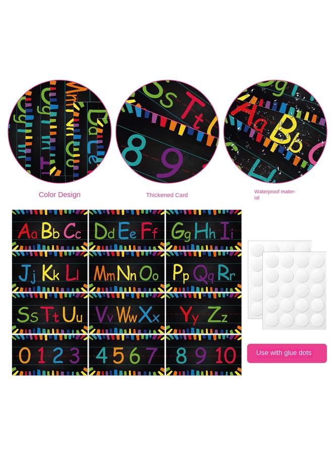 الأزرق جي دبليو ملصقات الحائط الأبجدية الرقمية الملونة لأطفال رياض الأطفال - Image 2