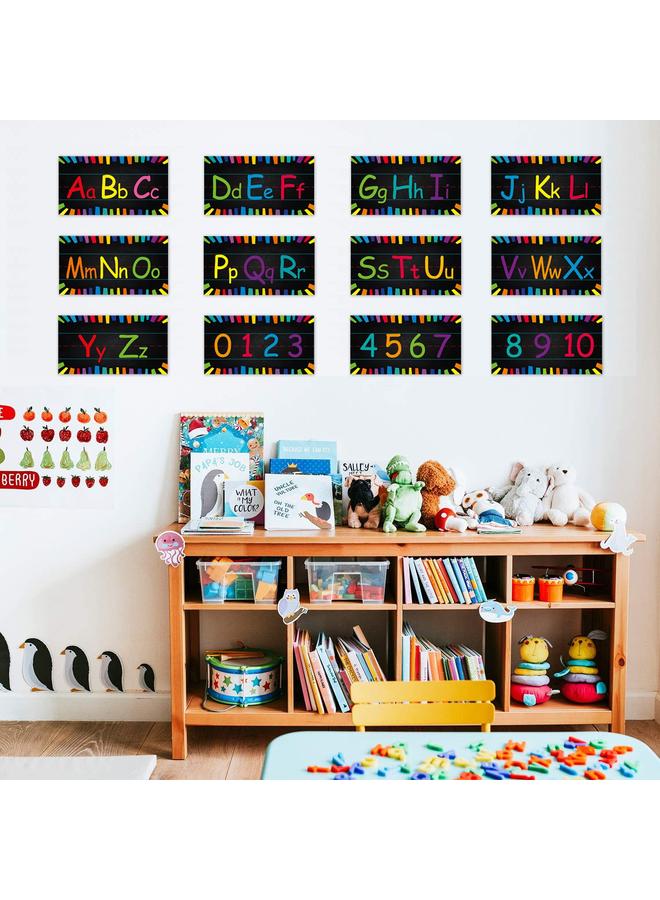 الأزرق جي دبليو ملصقات الحائط الأبجدية الرقمية الملونة لأطفال رياض الأطفال - Image 4