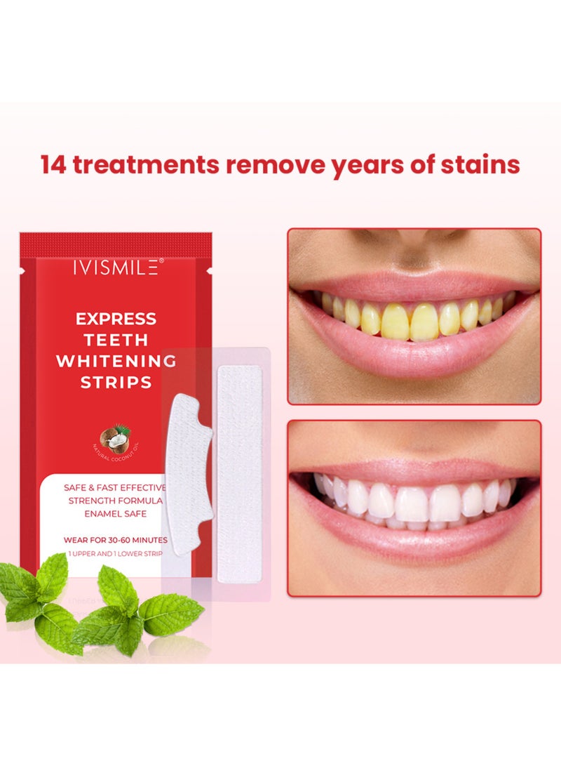 IVISMILE 6% HP Teeth Whitening Strips 28 Pcs (14 Treatments), Professional Teeth Whitening Kit for Sensitive Teeth, Removes Up to 10 Years of Stains, Dissolvable Mint Strips, HP Formula, CE/MSDS Certified, Enamel Safe - Image 5