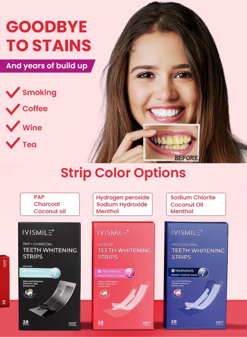 IVISMILE 6% HP Teeth Whitening Strips 28 Pcs (14 Treatments), Professional Teeth Whitening Kit for Sensitive Teeth, Removes Up to 10 Years of Stains, Dissolvable Mint Strips, HP Formula, CE/MSDS Certified, Enamel Safe - Image 4