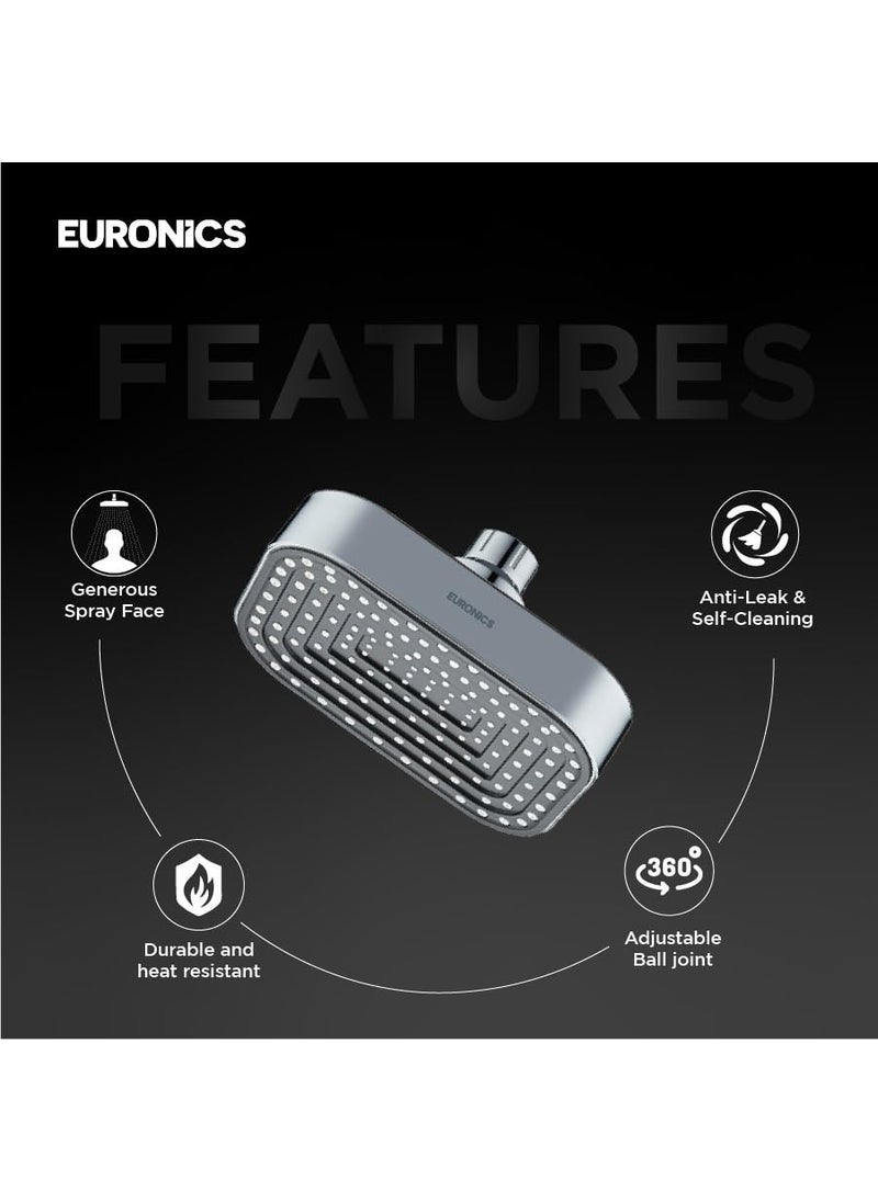 EURONICS - EURONICS Durable Handheld Shower with Generous Spray Face AntiLeak SelfCleaning Adjustable Ball Joint Chrome Finish Touch Screen Nozzles HeatResistant RustProof - Image 1