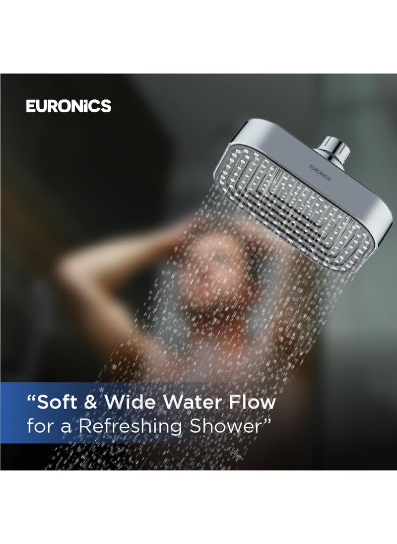 EURONICS - EURONICS Durable Handheld Shower with Generous Spray Face AntiLeak SelfCleaning Adjustable Ball Joint Chrome Finish Touch Screen Nozzles HeatResistant RustProof - Image 1
