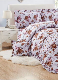 Moon 6Piece King Size 220x240Cm Comforter Set Medium Filling Bedding Set for All Season Includes 1Comforter 1Bedsheet 2Pillow Shams and 2Cushion Cases  - Image 2