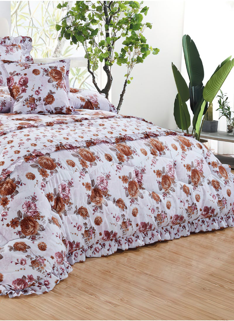 Moon - 6Piece King Size 220x240Cm Comforter Set Medium Filling Bedding Set for All Season Includes 1Comforter 1Bedsheet 2Pillow Shams and 2Cushion Cases - Image 1
