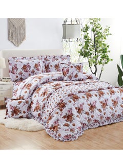 Moon 6Piece King Size 220x240Cm Comforter Set Medium Filling Bedding Set for All Season Includes 1Comforter 1Bedsheet 2Pillow Shams and 2Cushion Cases  - Image 1