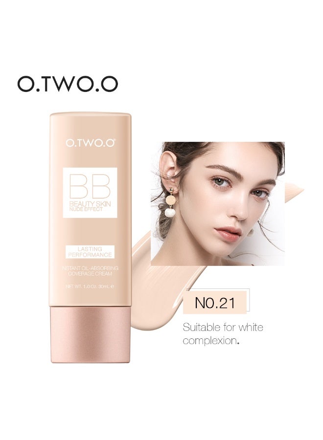 OTWOO O.TWO.O Nude Effect BB Cream – Lightweight Face Foundation Cream(N21) - Image 2