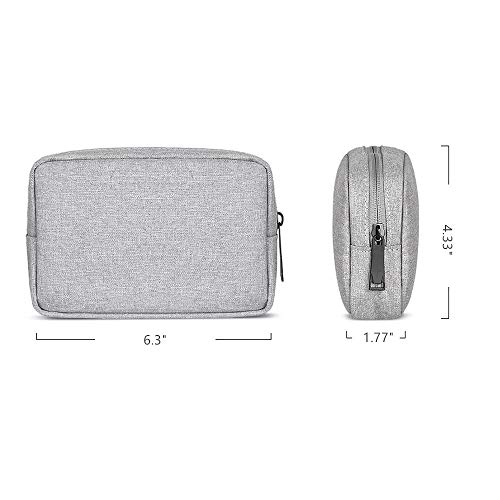 ERCRYSTO Universal Electronics/Accessories Soft Carrying Case Bag, Durable & Light-weight,Suitable for Out-going, Business, Travel and Cosmetics Kit (Small-Gray) - Image 2