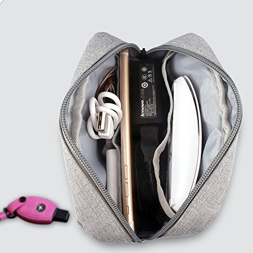 ERCRYSTO Universal Electronics/Accessories Soft Carrying Case Bag, Durable & Light-weight,Suitable for Out-going, Business, Travel and Cosmetics Kit (Small-Gray) - Image 5