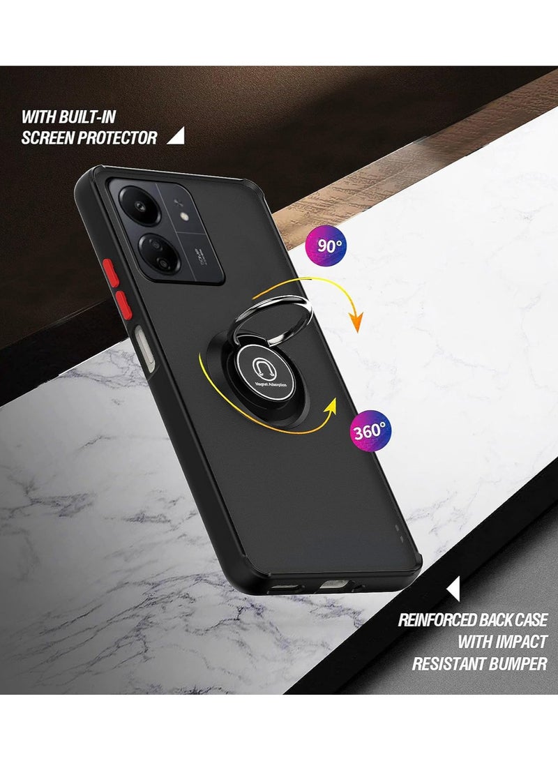 Case For Xiaomi Redmi 13C Rotational Metal Ring Grip Kickstand Cover Magnetic Car Mount Holder Case Shockproof TPU Bumper Protection Case for Redmi 13C - Image 5