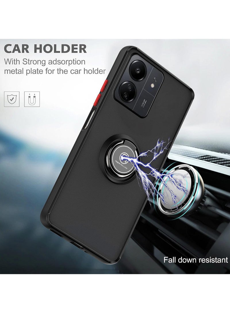 Case For Xiaomi Redmi 13C Rotational Metal Ring Grip Kickstand Cover Magnetic Car Mount Holder Case Shockproof TPU Bumper Protection Case for Redmi 13C - Image 2