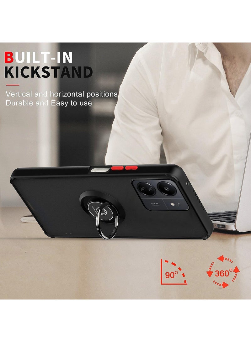 Case For Xiaomi Redmi 13C Rotational Metal Ring Grip Kickstand Cover Magnetic Car Mount Holder Case Shockproof TPU Bumper Protection Case for Redmi 13C - Image 3