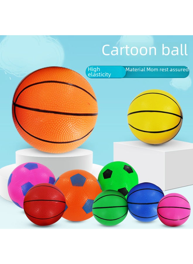 Pvc Inflatable Toy Mini Basketball Hoop Ball 16cm Baby Blue Ball Children Training Toy Small Basket For Kids-Color:Orange Green Pink Blue Red Yellow Multicolor Basketball Mixed-Diameter:16cm  - Image 2