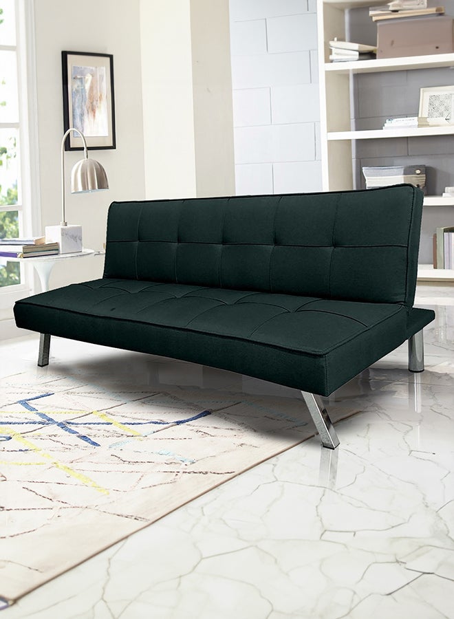 In-House Sandi | 3-Seater Sofabed 2 In 1 Upholstered In Linen 30x177x35 cm- Dark Green - Image 1
