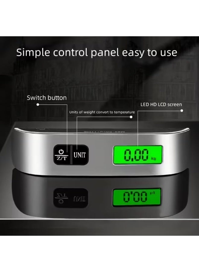 MOMENT Digital Hanging Luggage Scale, Portable Handheld Baggage Weight Scale 50kg/110lb, Travel Suitcase Weighing Scale with LCD Display, Temperature Sensor, Key Lock, Hook - Image 5