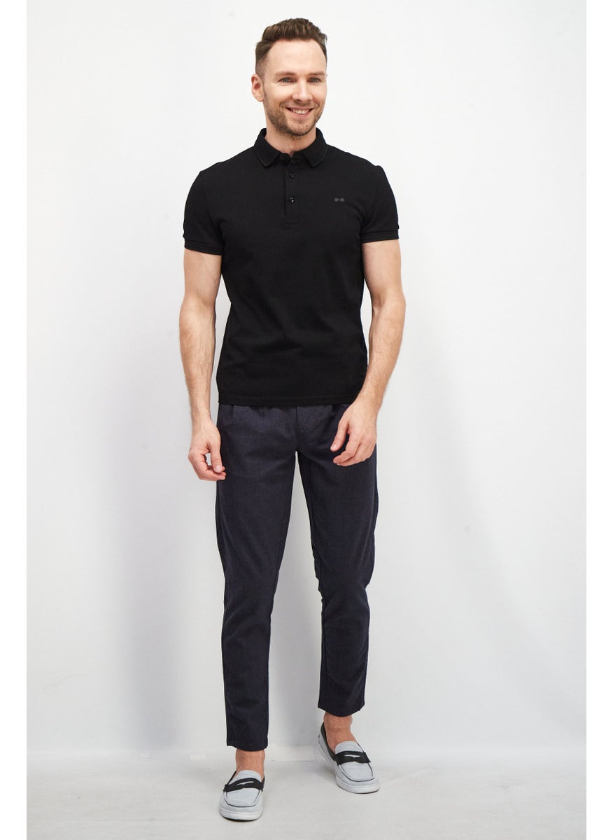 Sorbino - Men Regular Fit Textured Chino Pants, Navy - Image 1