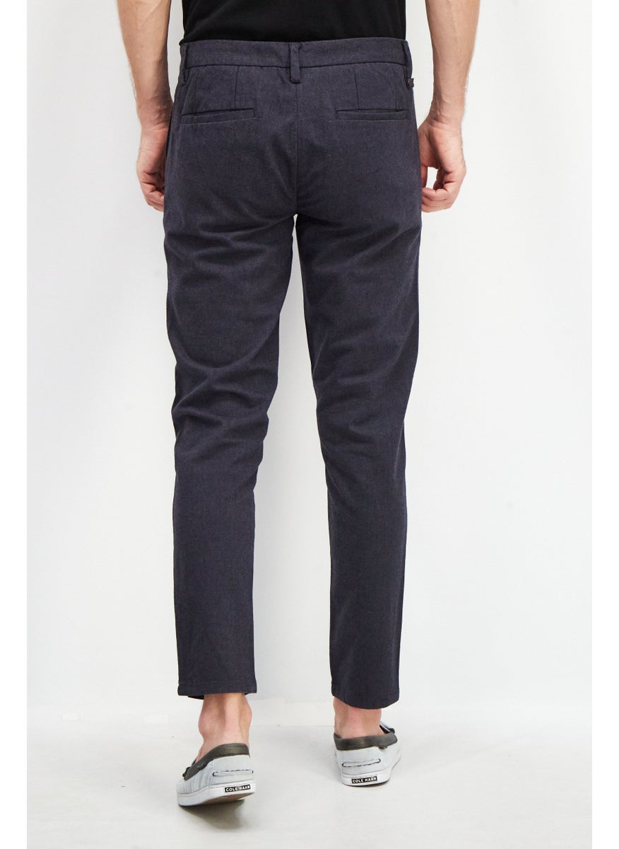 Sorbino - Men Regular Fit Textured Chino Pants, Navy - Image 1