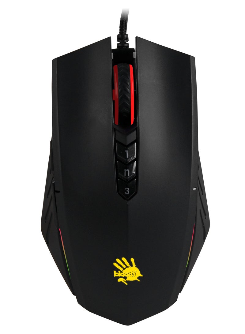 Bloody 70 Light Strike Gaming Mouse, PMW3327 Gaming Engine, 6,200 CPI, Metal X'Glide Armor Boot,Extreme Core 4, 6 Sniper Modes, Ultra Core 3 & 4 Activated, Matte Black  - Image 1