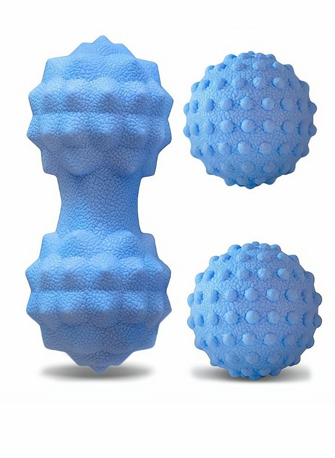 Generic Massage Ball, Lacrosse Yoga Massage Therapy Ball, Double Massage Ball Roller for Deep Tissue, Trigger Point Therapy, Myofascial Release, Muscle Knots, Muscle Tension Sore, Blue  - Image 1