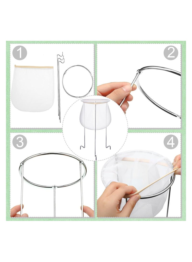 Jam Strainer Stand with Mesh Bag, Reusable Food Filter Bag Jelly Bags for Filter Coffee Tea Milk Juice Oil, 2 Pcs - Image 4