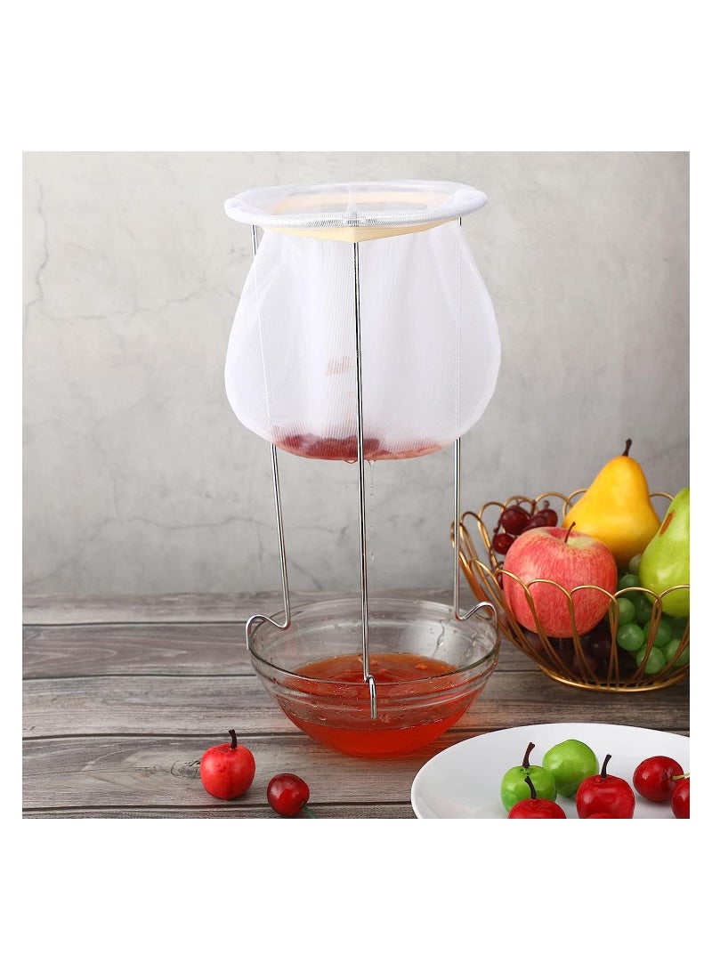 Jam Strainer Stand with Mesh Bag, Reusable Food Filter Bag Jelly Bags for Filter Coffee Tea Milk Juice Oil, 2 Pcs - Image 2
