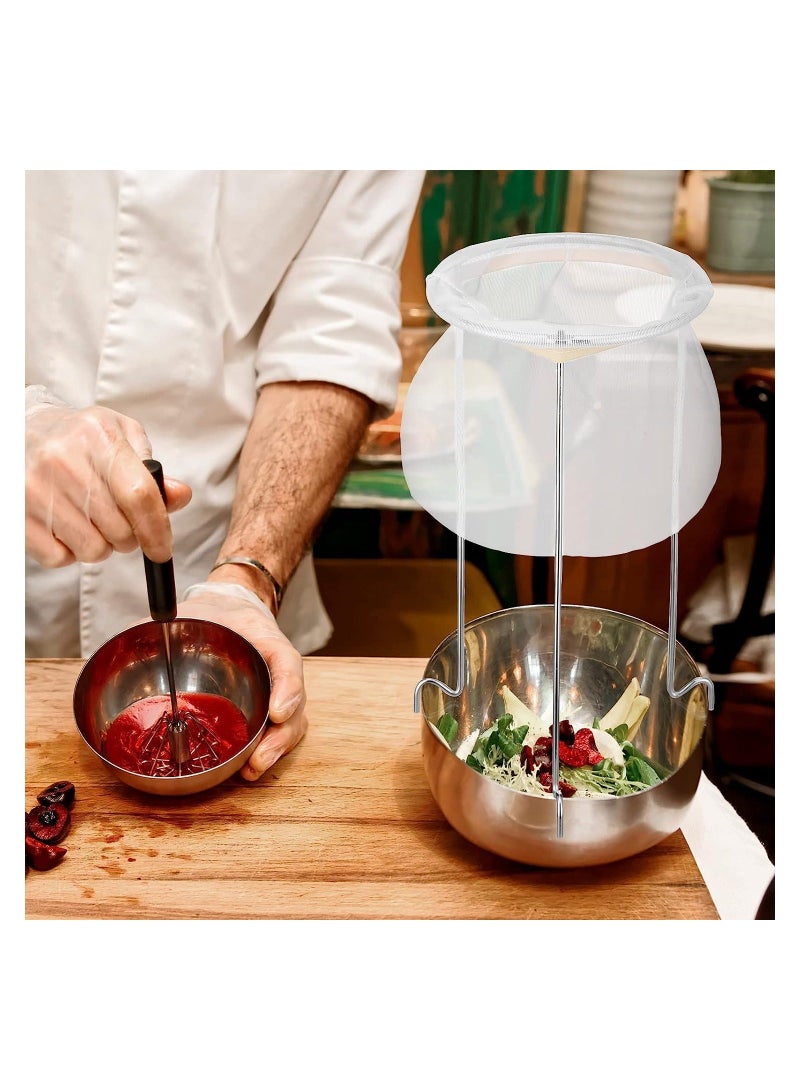 Jam Strainer Stand with Mesh Bag, Reusable Food Filter Bag Jelly Bags for Filter Coffee Tea Milk Juice Oil, 2 Pcs - Image 3