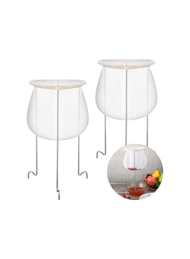 Jam Strainer Stand with Mesh Bag, Reusable Food Filter Bag Jelly Bags for Filter Coffee Tea Milk Juice Oil, 2 Pcs - Image 1