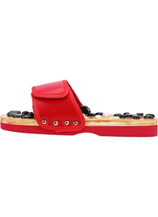 silvercnc Foot Massage Slippers, Reflexology Naturopathy Acupuncture Massage Sandals for Men Women(40(CN)红色)  - Image 2
