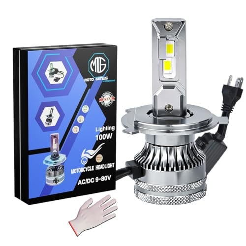 MOTO GENIUS Super Bright 100W LED Headlight Conversion Kit for Car & Motorbike | Waterproof, High Performance, Energy Efficient, Steel & Aluminium Housing – Easy Install(H4) - Image 1