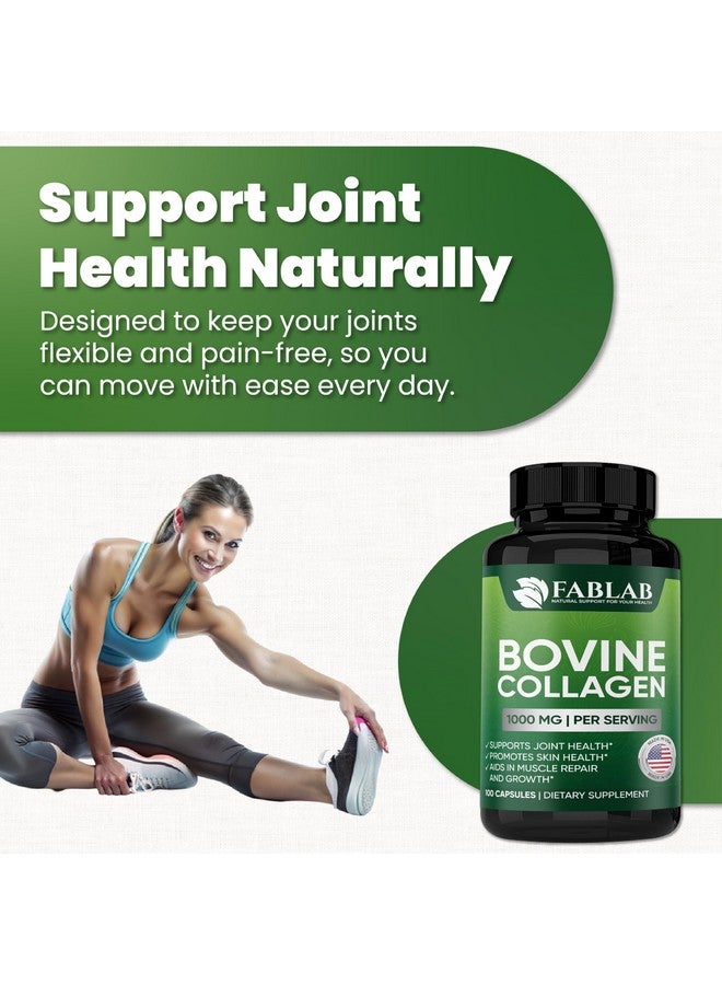 FabLab مكمل كولاجين بوفين من فاب لاب - مكمل غذائي لدعم المفاصل والأعصاب والعظام - غير معدل وراثيًا، منتج غذائي مضاد للشيخوخة مع ببتيدات مهدرجة - 100 كبسولة - Image 5