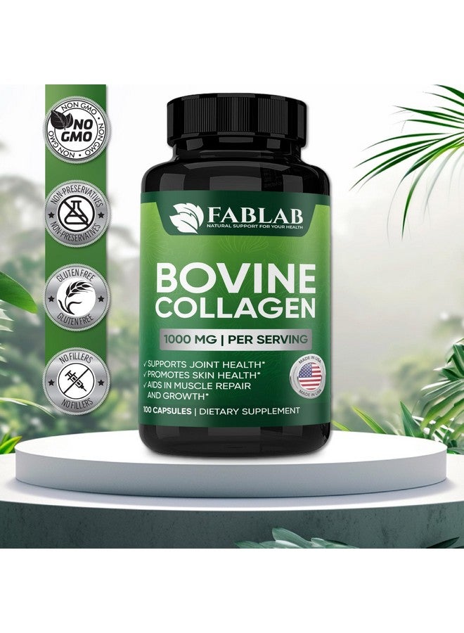 FabLab مكمل كولاجين بوفين من فاب لاب - مكمل غذائي لدعم المفاصل والأعصاب والعظام - غير معدل وراثيًا، منتج غذائي مضاد للشيخوخة مع ببتيدات مهدرجة - 100 كبسولة - Image 2
