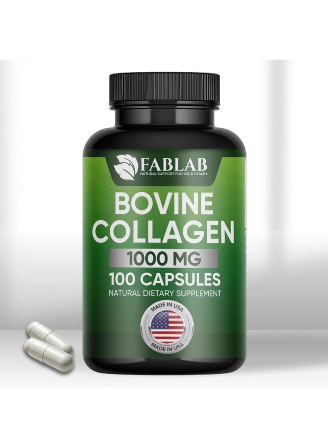 FabLab مكمل كولاجين بوفين من فاب لاب - مكمل غذائي لدعم المفاصل والأعصاب والعظام - غير معدل وراثيًا، منتج غذائي مضاد للشيخوخة مع ببتيدات مهدرجة - 100 كبسولة - Image 1