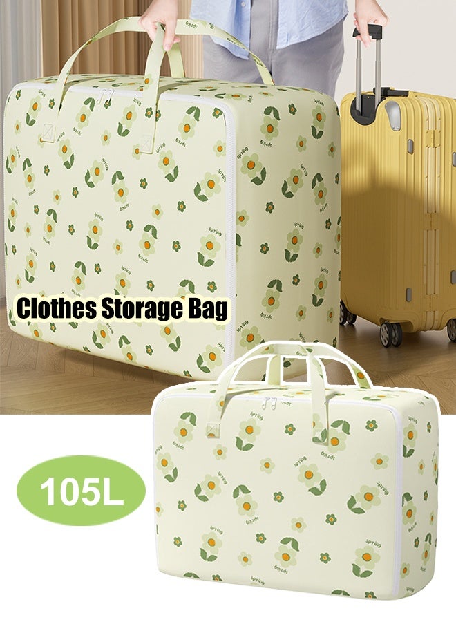 large Storage Bag,Storage Bag Organizer,105L Clothes Storage Box,Foldable Large Moving Storage Bag Organizer With Zips Durable Handles,Clothes Storage Box, Outdoor Traveling Household Clothing Storage Bag,Closet Organizers Storage Containers,Thick Fabric, Suitable for Blankets Quilts Clothes Bedding - Image 1