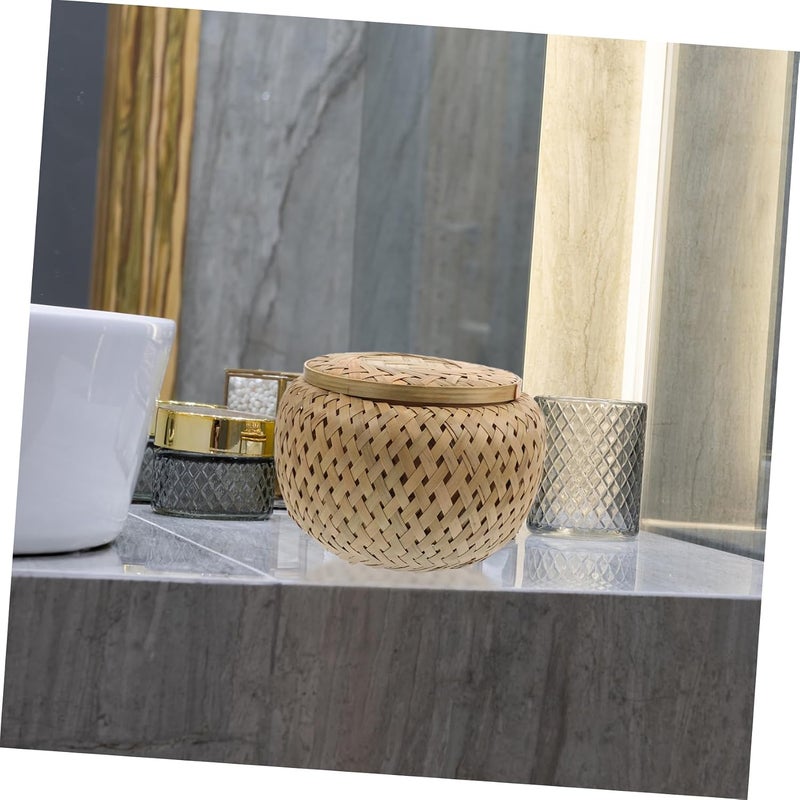 Garneck Double-Layer Bamboo Woven Storage Basket Lid – Round Tabletop Fruit and Snacks Holder for Home Organization and Display – Versatile Storage Solution for Kitchen and Dining - Image 3