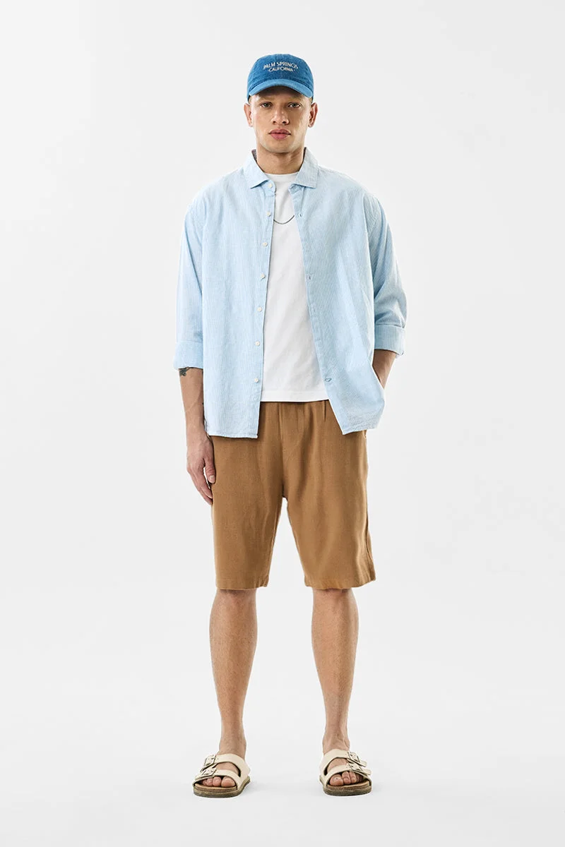 SNITCH شورتات كتان بقصة عادية