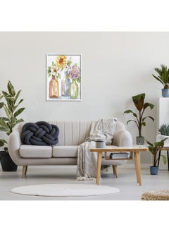 Stupell Industries Stupell Industries Three Flower Jars Lilacs Dahlia Magnolia Spring Florals, Design by Nan White Framed Wall Art, 24 x 30  - Image 2
