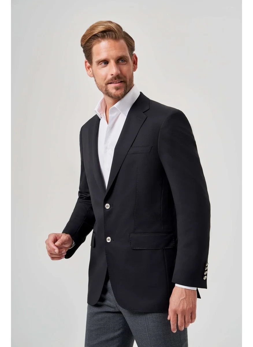 Bisse Men's 6 Drop Mono Collar Double Slit Jacket BLACK PCK23YNOS001_D99