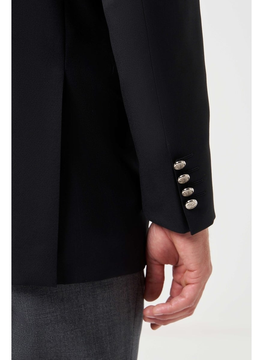 Bisse Men's 6 Drop Mono Collar Double Slit Jacket BLACK PCK23YNOS001_D99  - Image 5