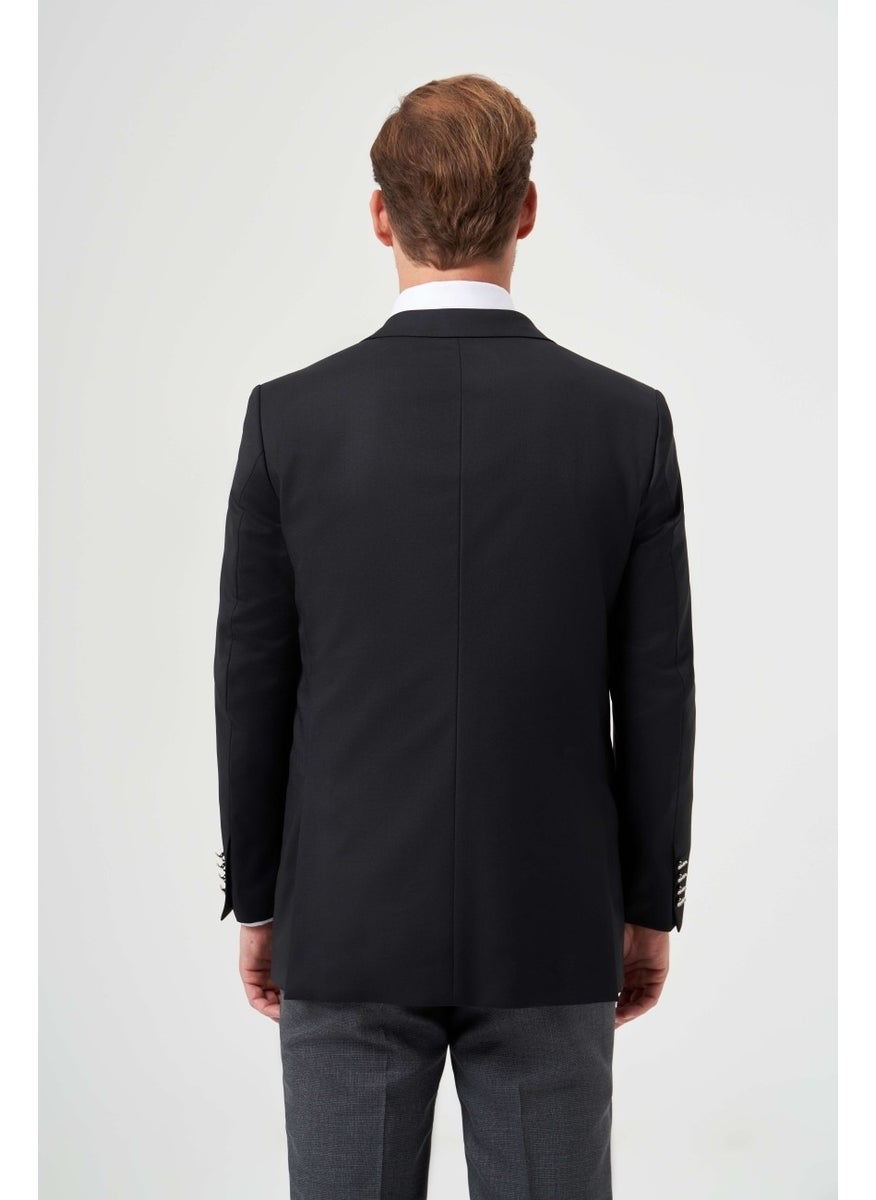 Bisse Men's 6 Drop Mono Collar Double Slit Jacket BLACK PCK23YNOS001_D99  - Image 4