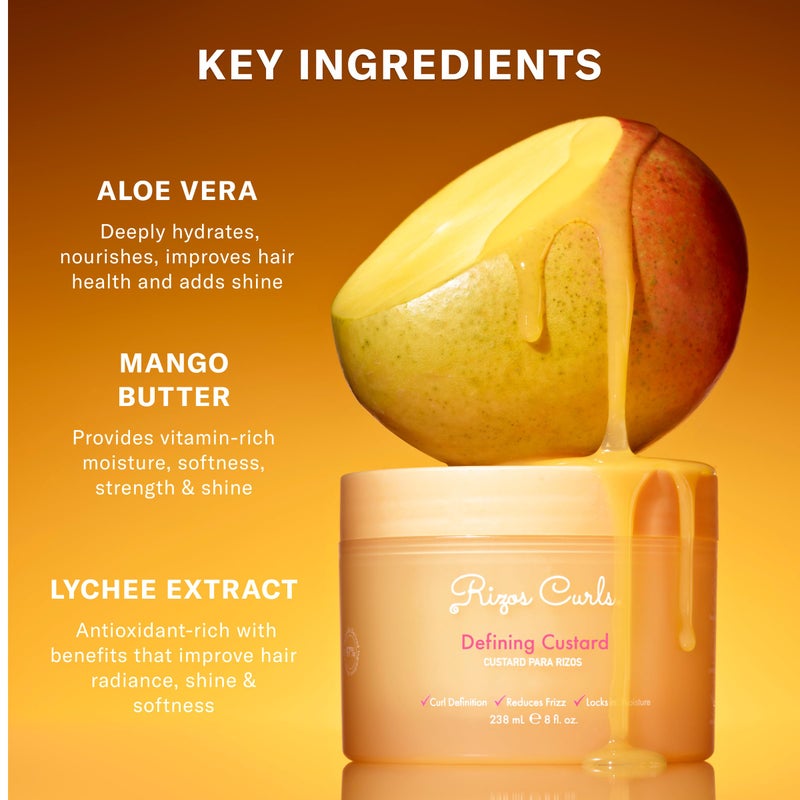 Rizos Curls Defining Custard â€“ Long Hold, Shine & Frizz Control â€“ Defines & Moisturize All Curl Types: Wavy, Curly, Coily 1aâ€“4c â€“ Sulfate & Paraben Free - Image 4