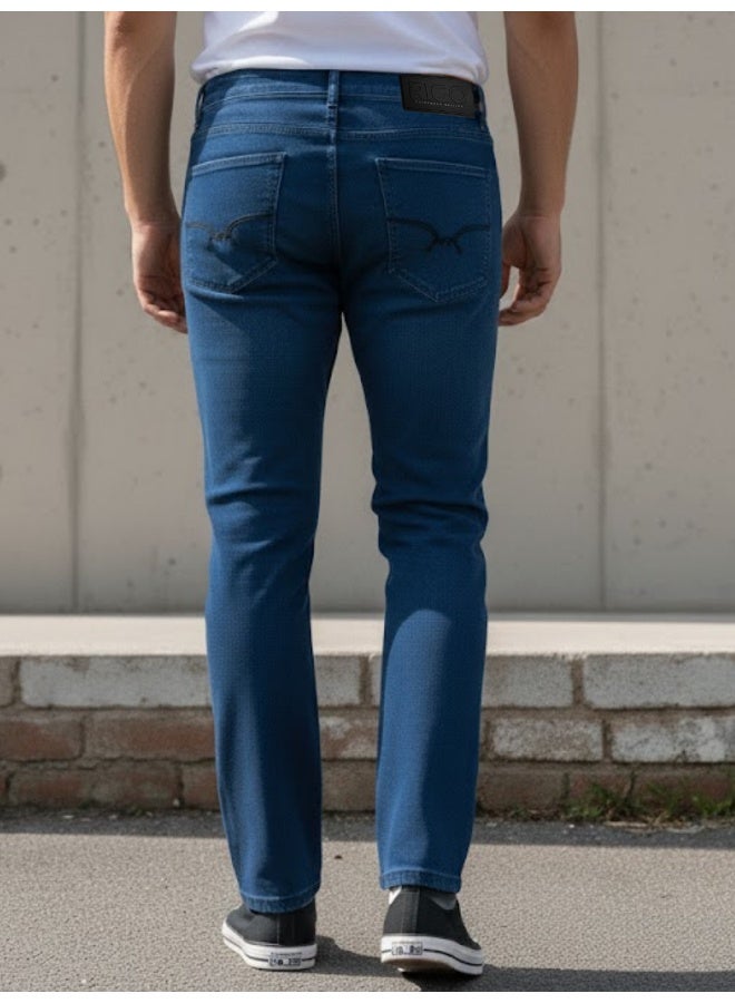 RIGO Navy Blue Stretchable Straight Fit Jeans for Men - Image 2
