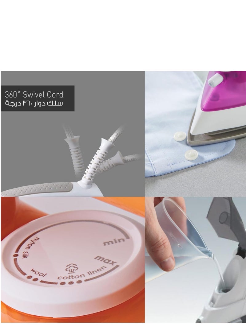 Wtrtr HOMETIME 2200W Steam Iron,Ceramic Coated Sole plate,1 Years Warranty.112BS-R (Rosy)  - Image 4