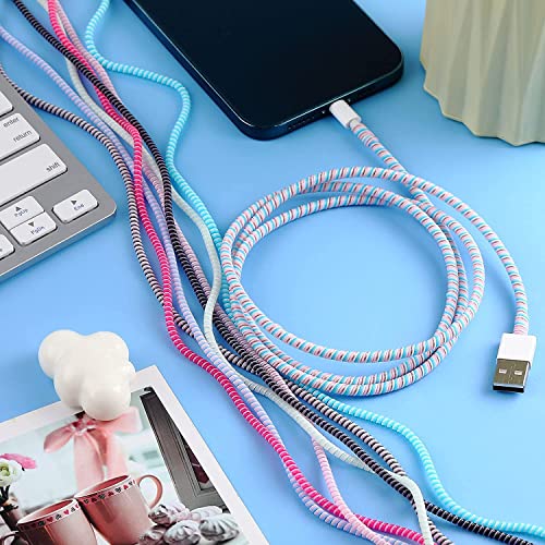 Florican Full Size 1.4 Meter (2 Pcs) Spiral Cable Protector Suitable for All iPhone/Android Mobile Charging Cables (Black) - Image 5