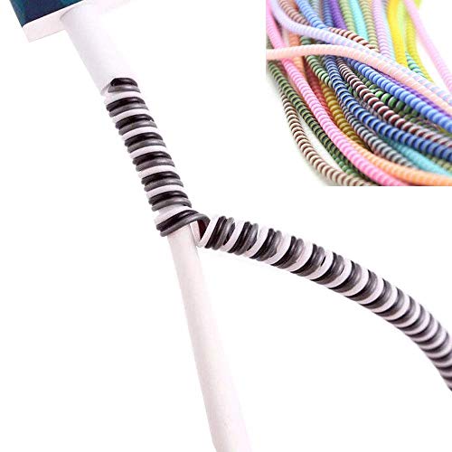 Florican Full Size 1.4 Meter (2 Pcs) Spiral Cable Protector Suitable for All iPhone/Android Mobile Charging Cables (Black) - Image 4