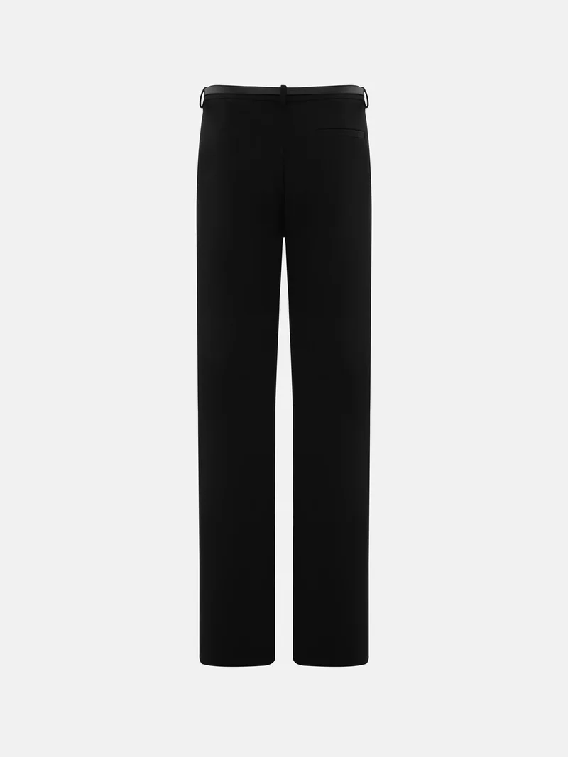 Lichi  Low-rise straight-leg trousers with eco-leather belt  | Best Price UAE