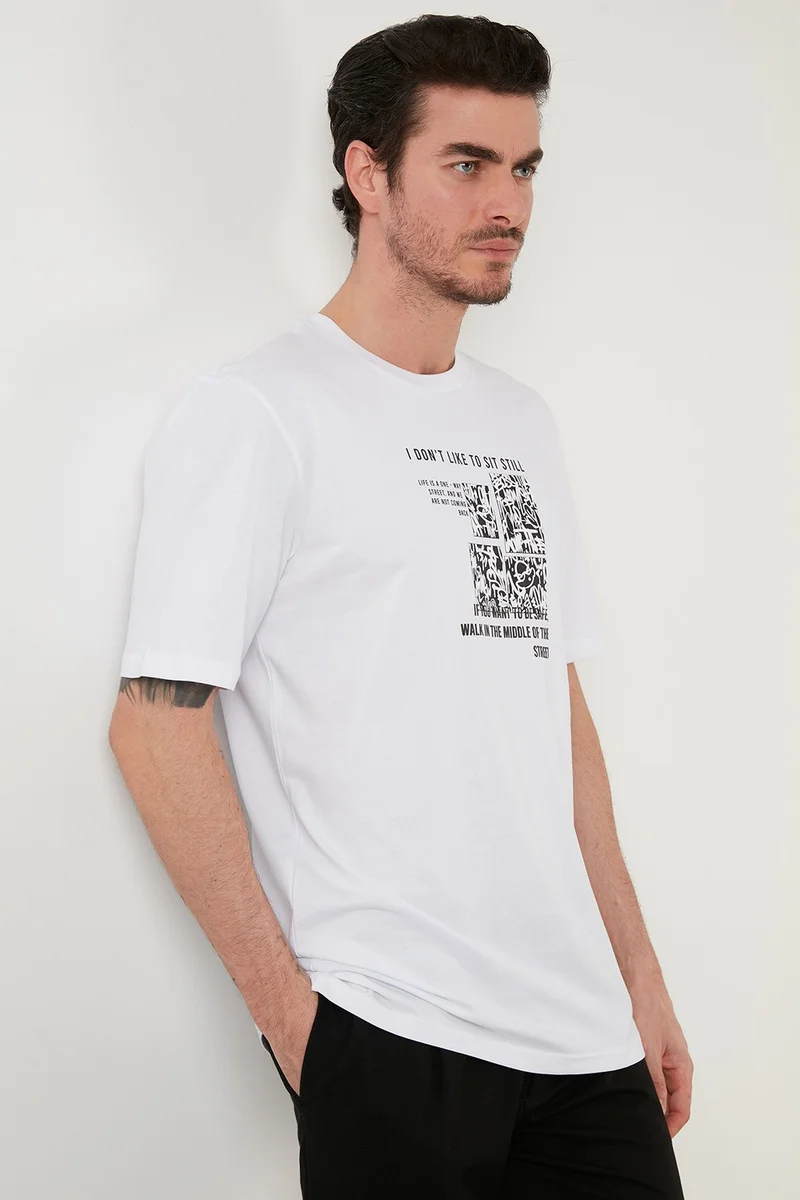 بوراتي Printed Regular Fit Crew Neck 100% Cotton T Shirt Men's T Shirt 5727404