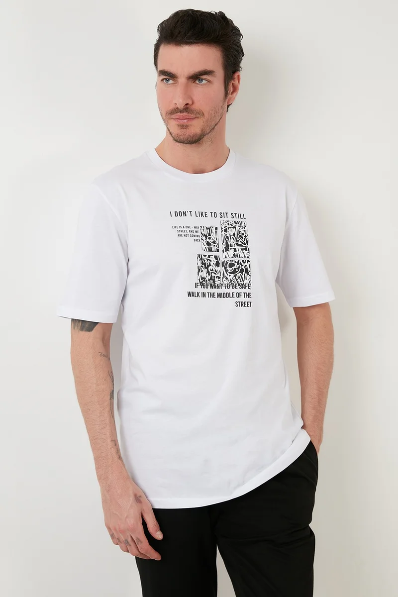 بوراتي Printed Regular Fit Crew Neck 100% Cotton T Shirt Men's T Shirt 5727404
